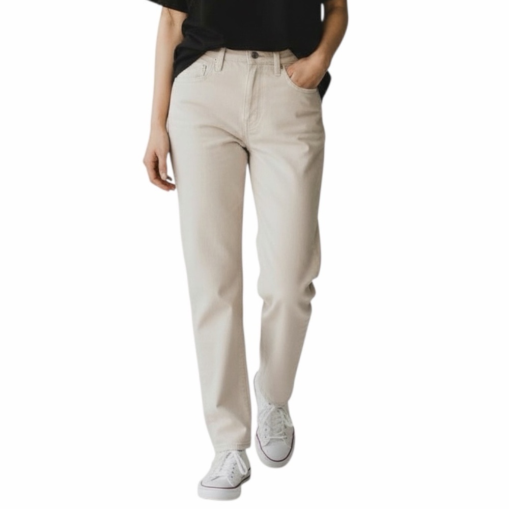 J. Crew Womens Slouchy Boyfriend Jeans 25 Ecru Off White Denim High Rise Relaxed